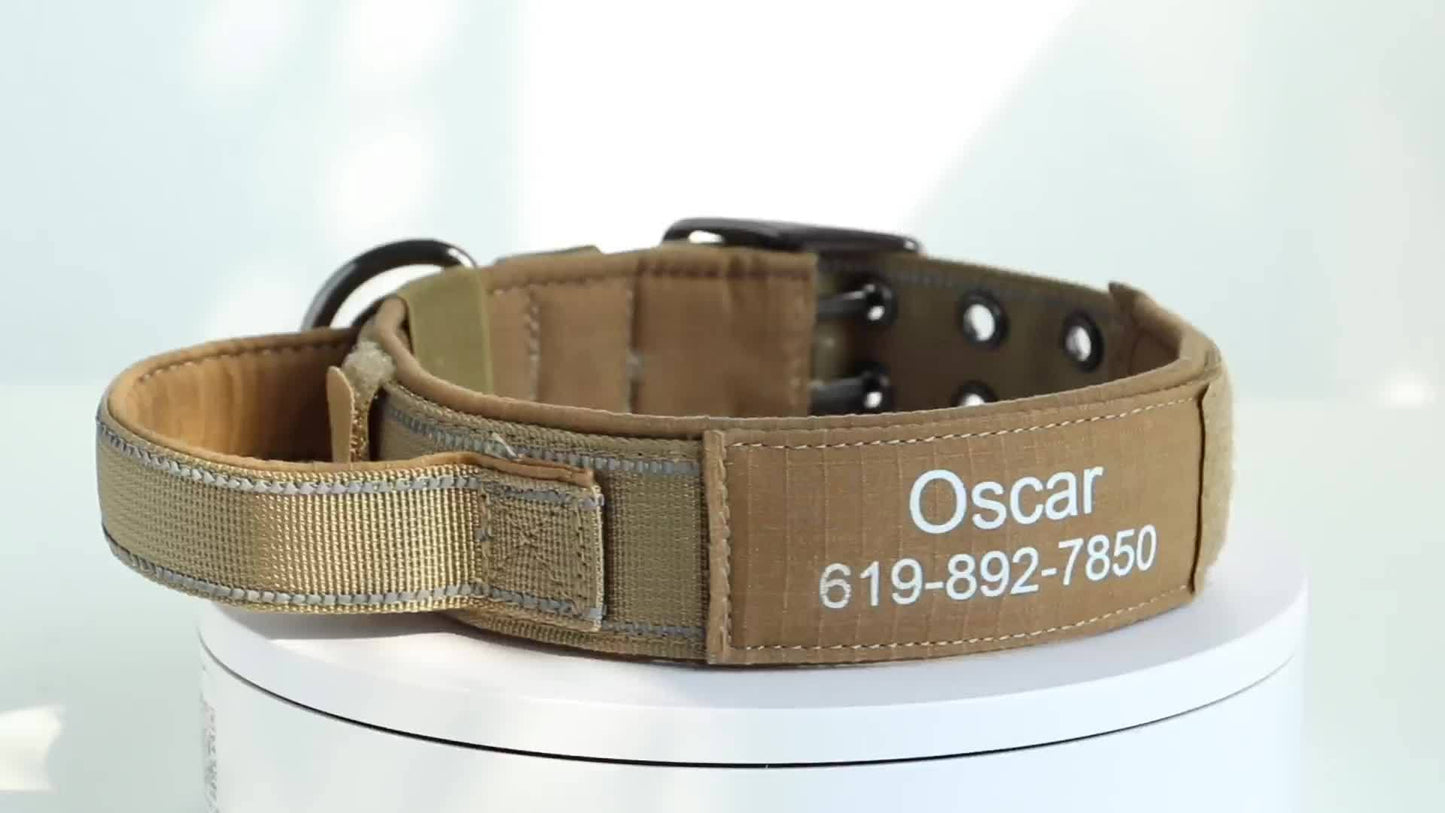 Tactical Nylon Collar with Heavy-Duty Metal Buckle - Customisable